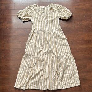 Old Navy Striped Beige Maxi Dress